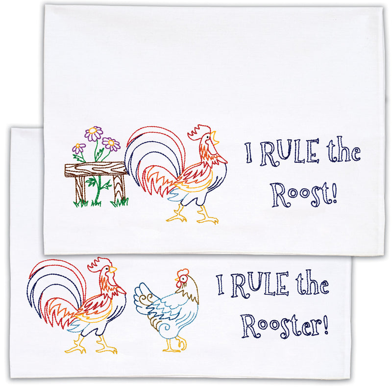 Rule The Rooster Perle Edge Pillowcases