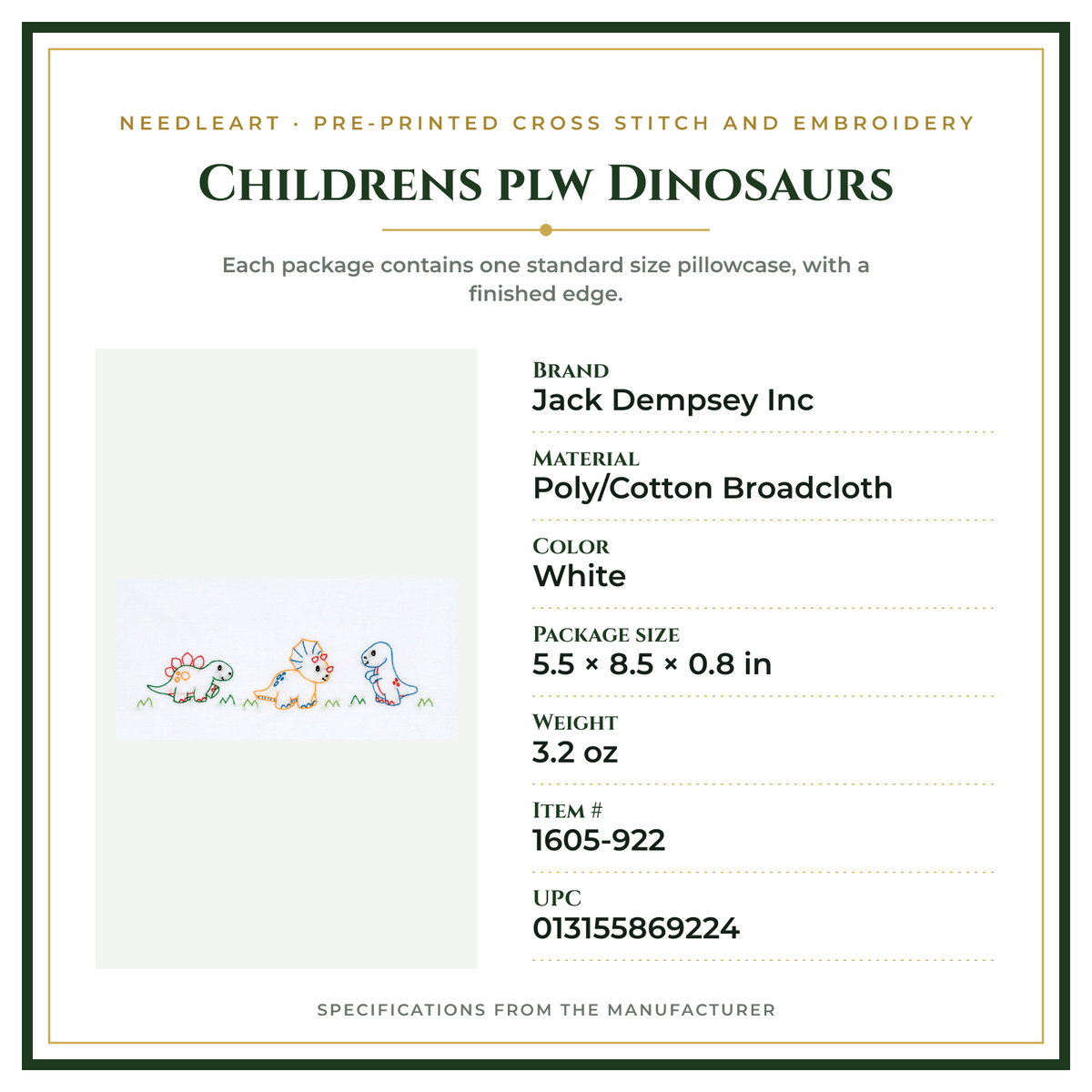 Product Specifications – Childrens plw Dinosaurs