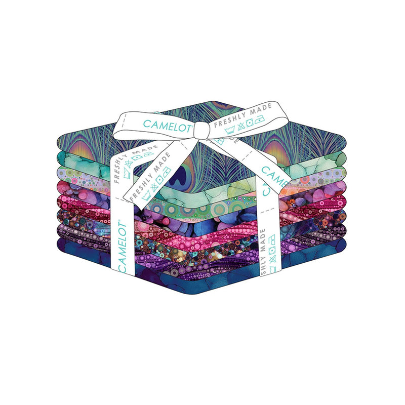 Fat Quarter Peacock in the Garden, 8pcs/bundle