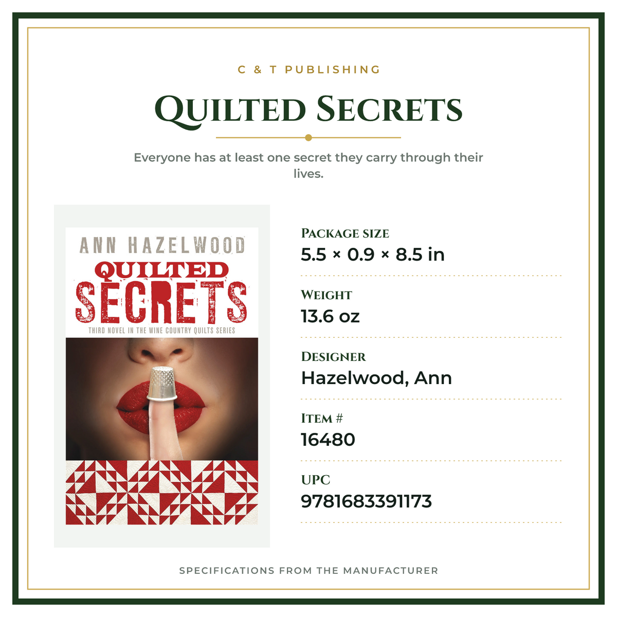 Product Specifications – Quilted Secrets