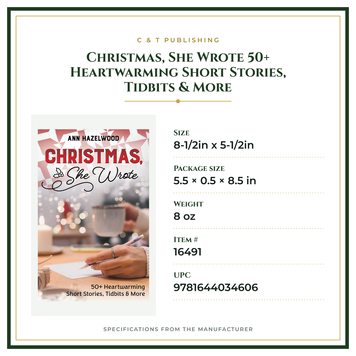 Product Specifications – Christmas, She Wrote 50+ Heartwarming Short Stories, Tidbits & More