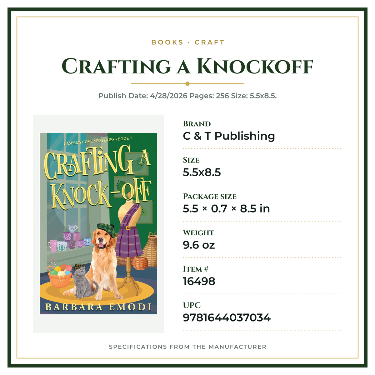 Product Specifications – Crafting a Knockoff