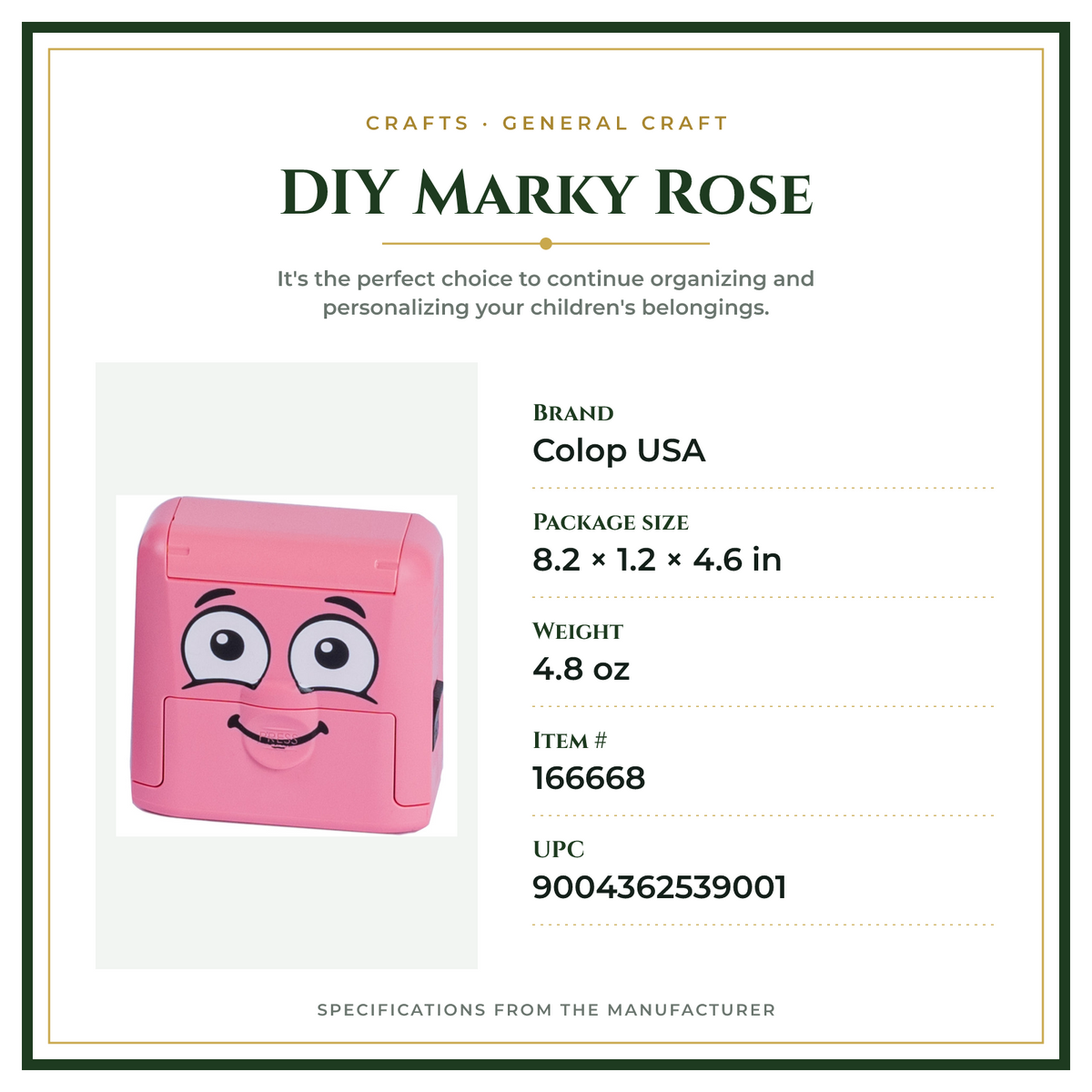 Product Specifications – DIY Marky Rose