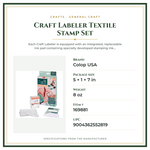 Product Specifications – Craft Labeler Textile Stamp Set
