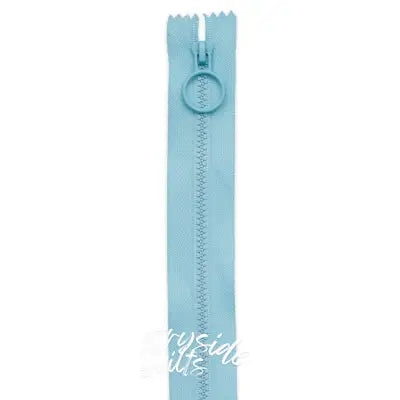 16in Light Blue Hoop Pull Zipper 2pk