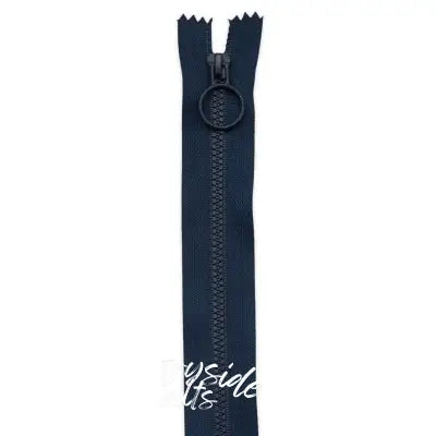 16in Navy Hoop Pull Zipper 2pk