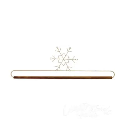 16in Snowflake Holder With Dowel Tex White