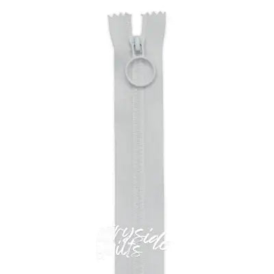 16in White Hoop Pull Zipper 2pk
