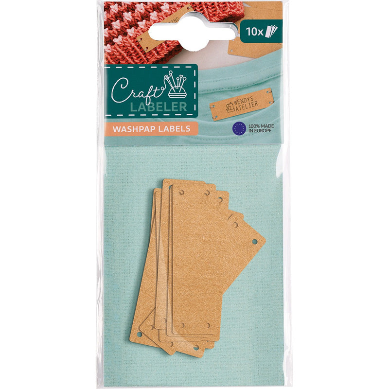 Craft Labeler Sew-in Labels Washpap Light Brown 10pk