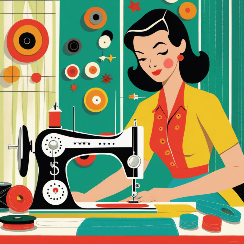 Retro Sewing Fabric Panel 3