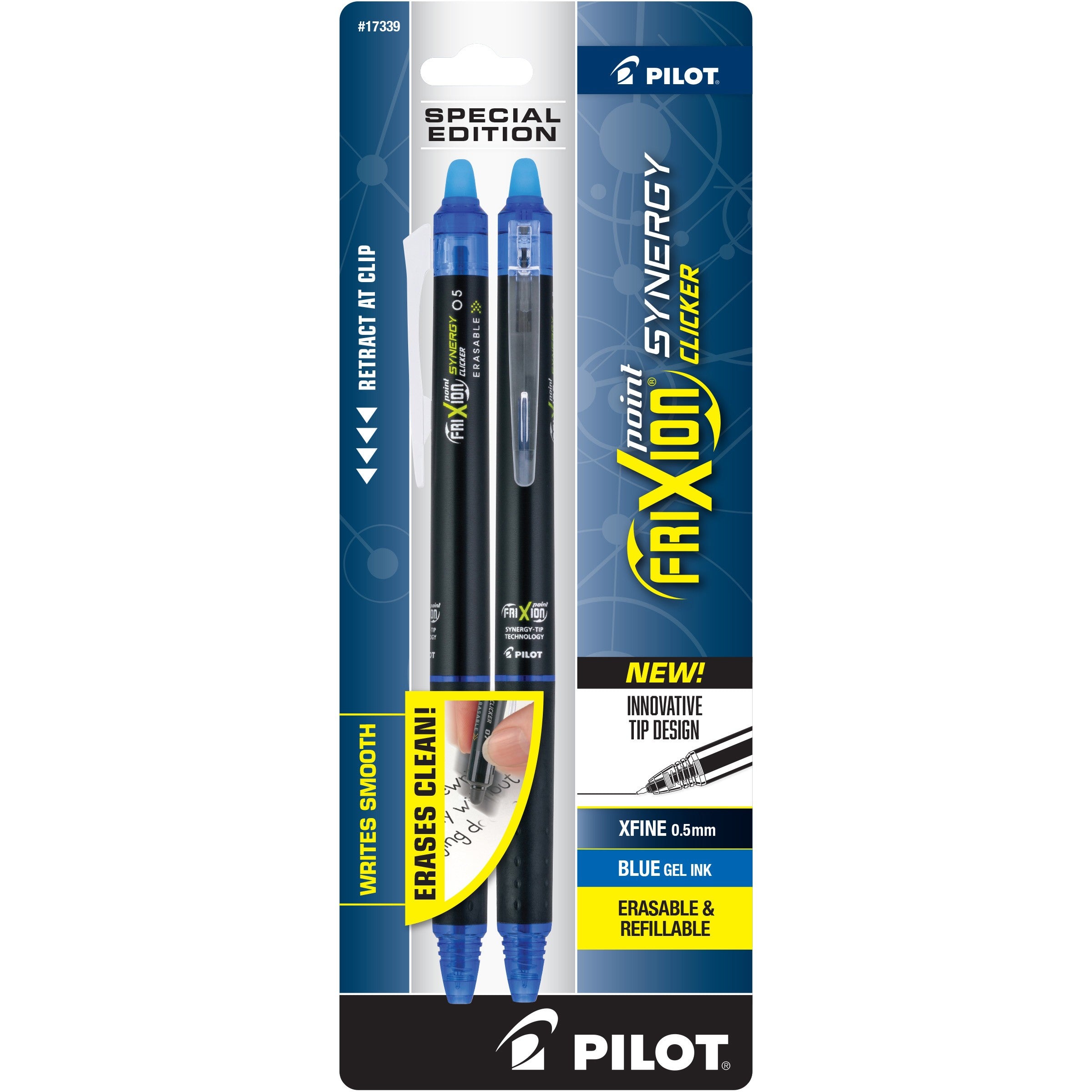Frixion Point Synergy Clicker Extra Fine 2pk Blue