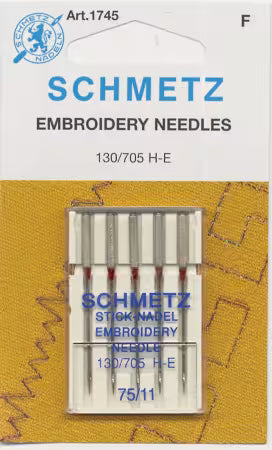 Schmetz Embroidery Machine Needle Size 11/75