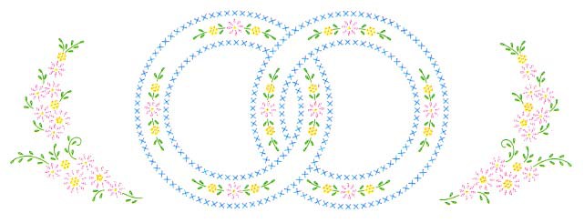 Wedding Rings Lace Edge Pillowcase