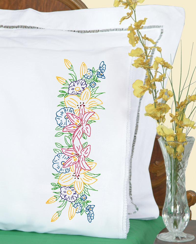 Pretty Flowers Lace Edge Pillowcases