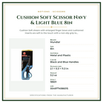 Product Specifications – Cushion Soft Scissor Navy & Light Blue 8in
