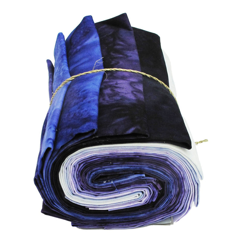 Fat Quarter, 1895s Batiks Purple Colorway, 12pcs/bundle