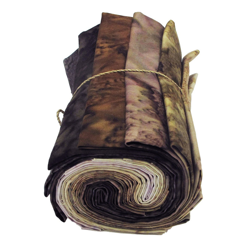 Fat Quarter, 1895s Batiks Earth Colorway, 12pcs/bundle