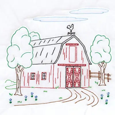 18in Quilt Blocks Barn