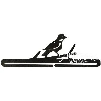 18in Split Bottom Holder Bird On A Branch Charcoal