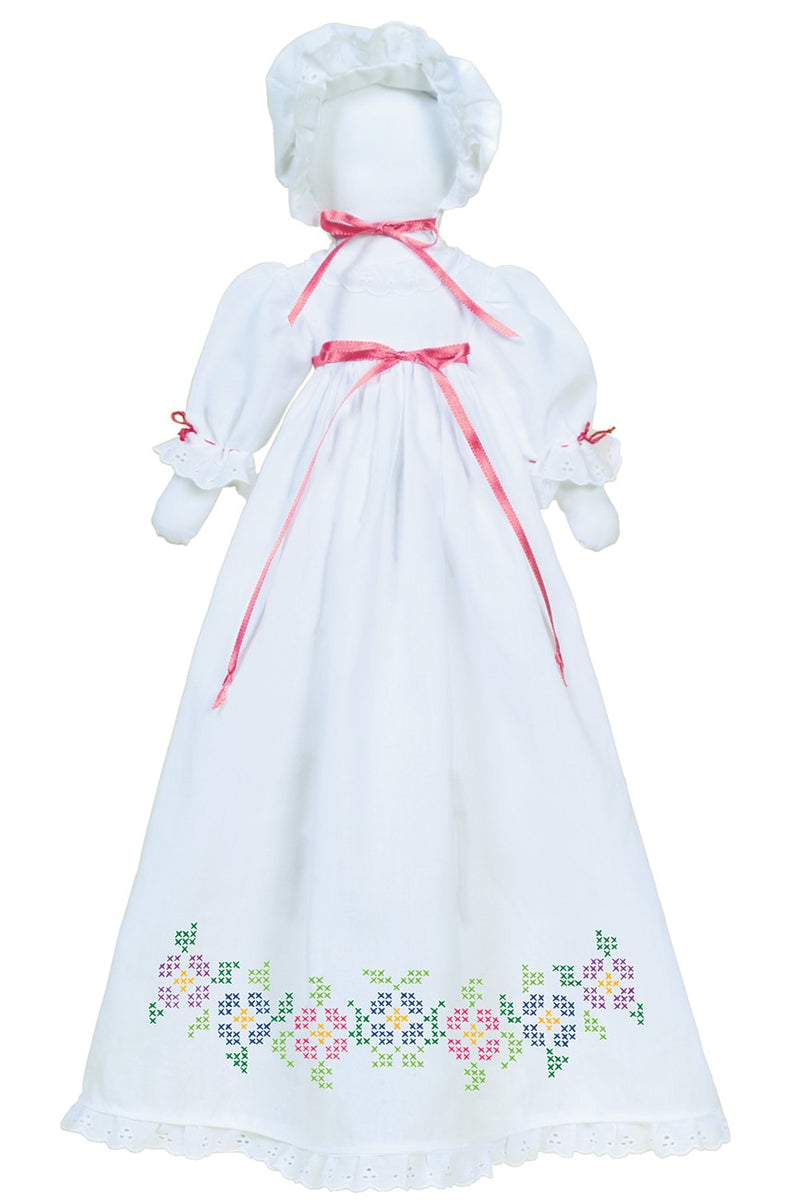 Cross-Stitch Flowers Pillowcase Doll