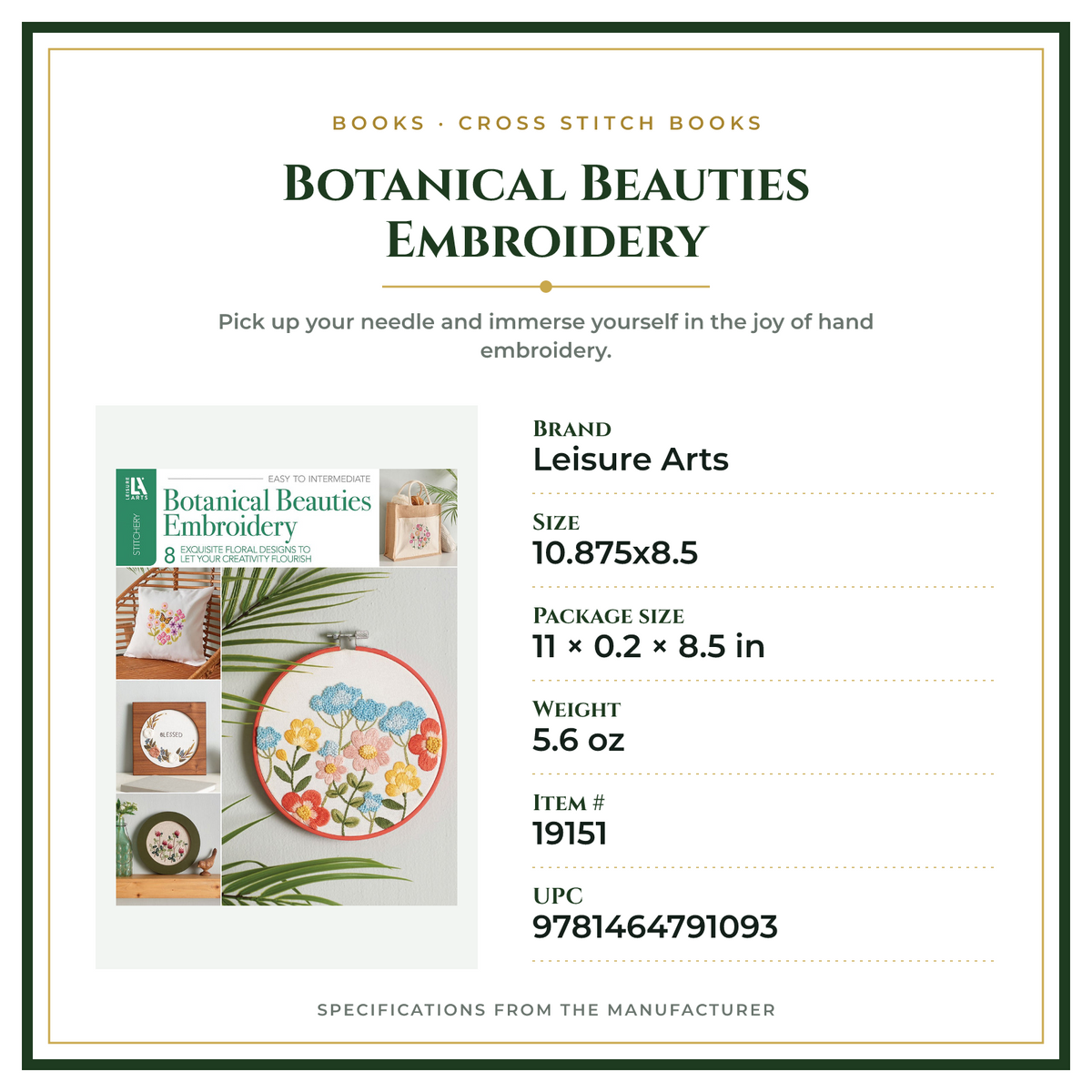 Product Specifications – Botanical Beauties Embroidery