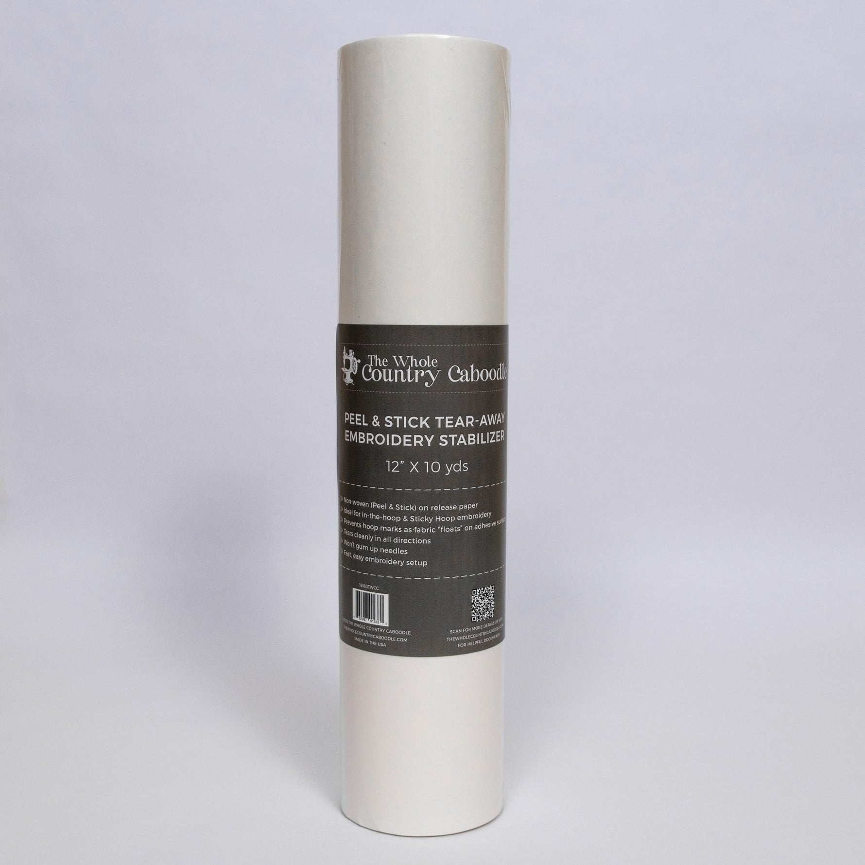 Peel & Stick Tear-Away Embroidery Stabilizer Roll 12in x 10 yds