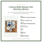 Product Specifications – Coiled Rope Basket Kit Nesting Bowls