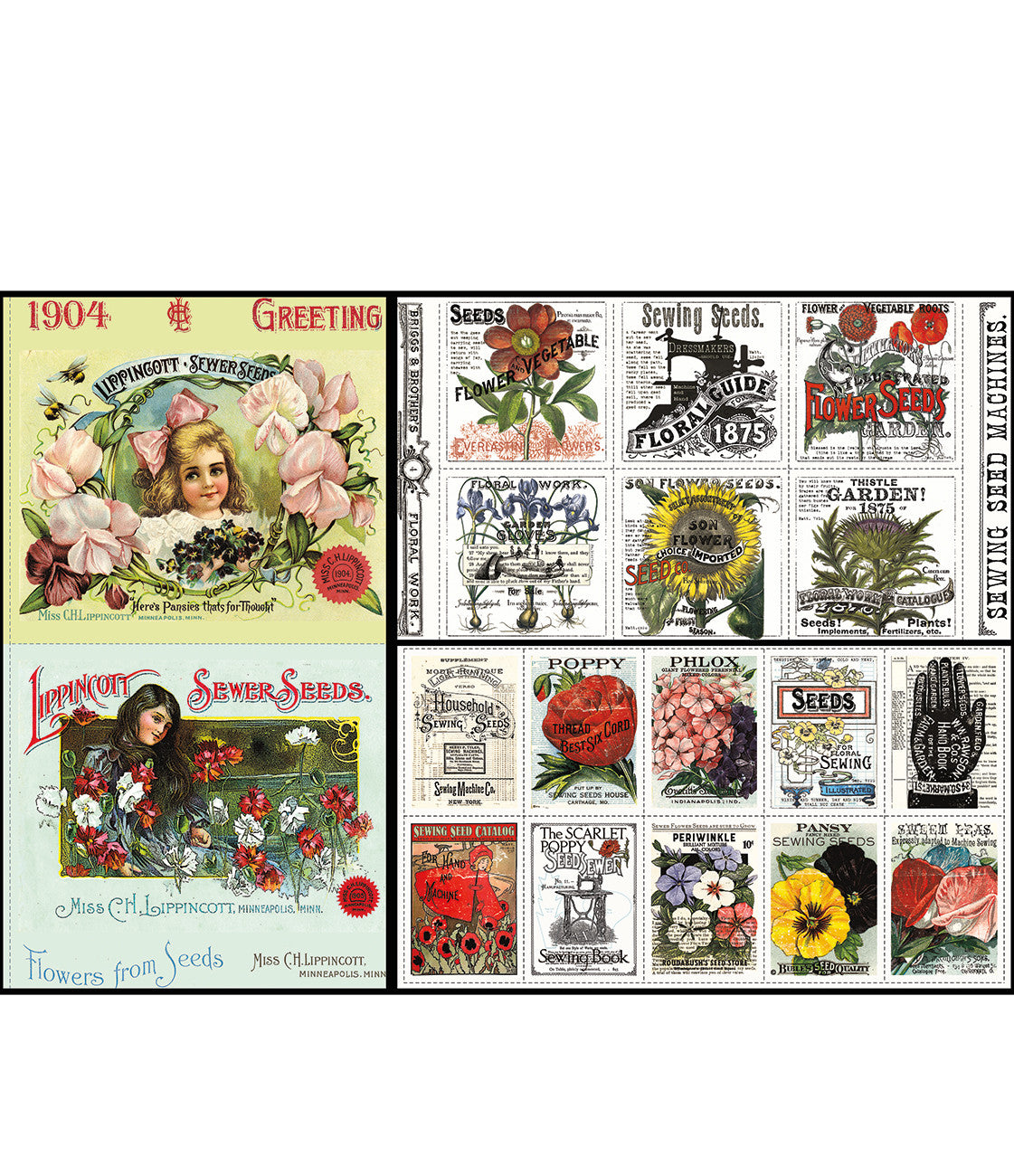 Sewing Seeds III Panel Bundle, 3pcs/bundle
