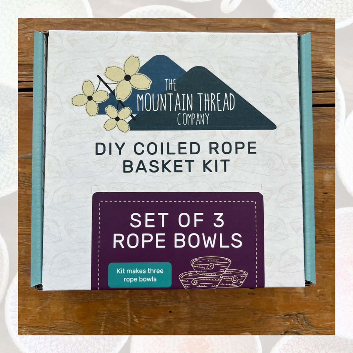 Coiled Rope Basket Kit Set of 3 Bowls