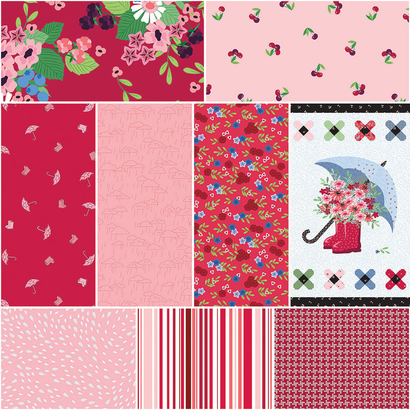 Cloudburst 1 Yard Bundle Red, 9pcs