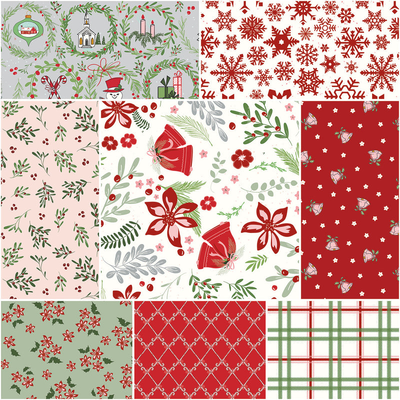 Mistletoe & Holly 1 Yard Bundle Cloud, 8pcs