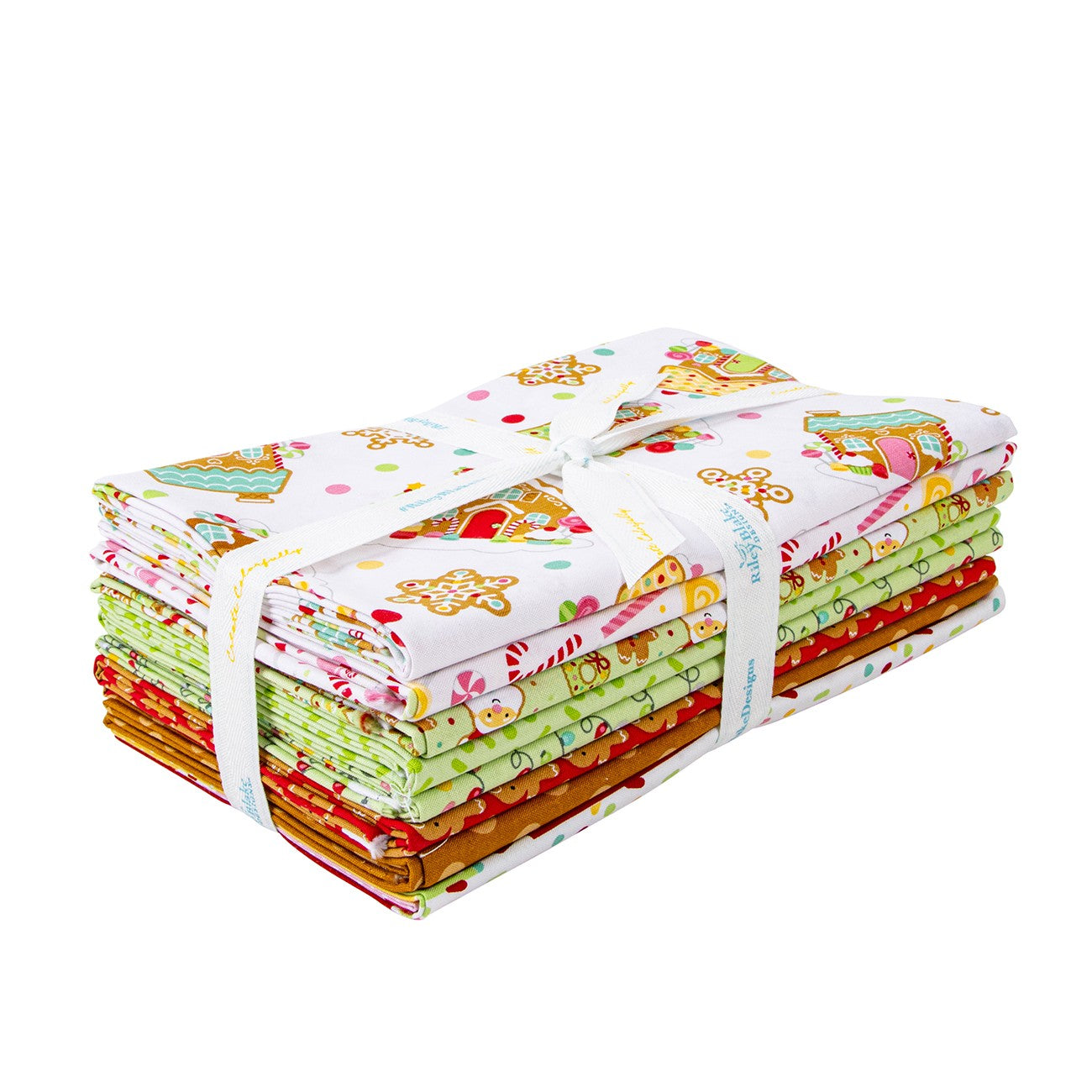 Gingerbread Kisses 1 Yard Bundle White, 8pcs