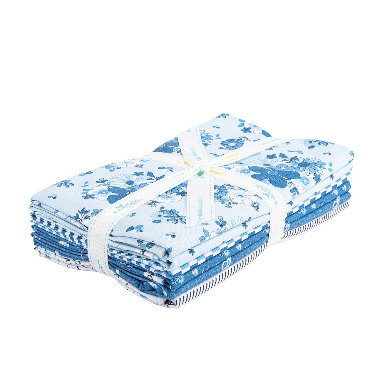 Blue Blooms and Threads 1 Yard Bundle Blue, 6pcs