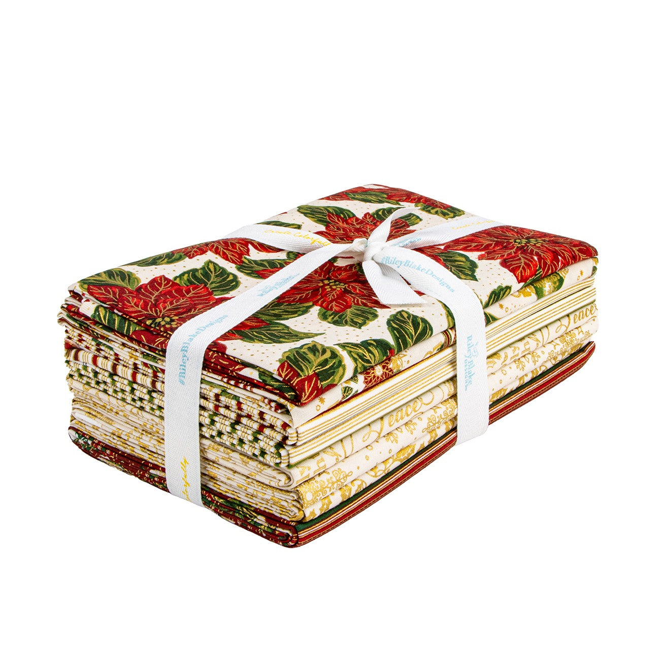Poinsettias at Christmas 1 Yard Bundle Cream, 8 Pcs.