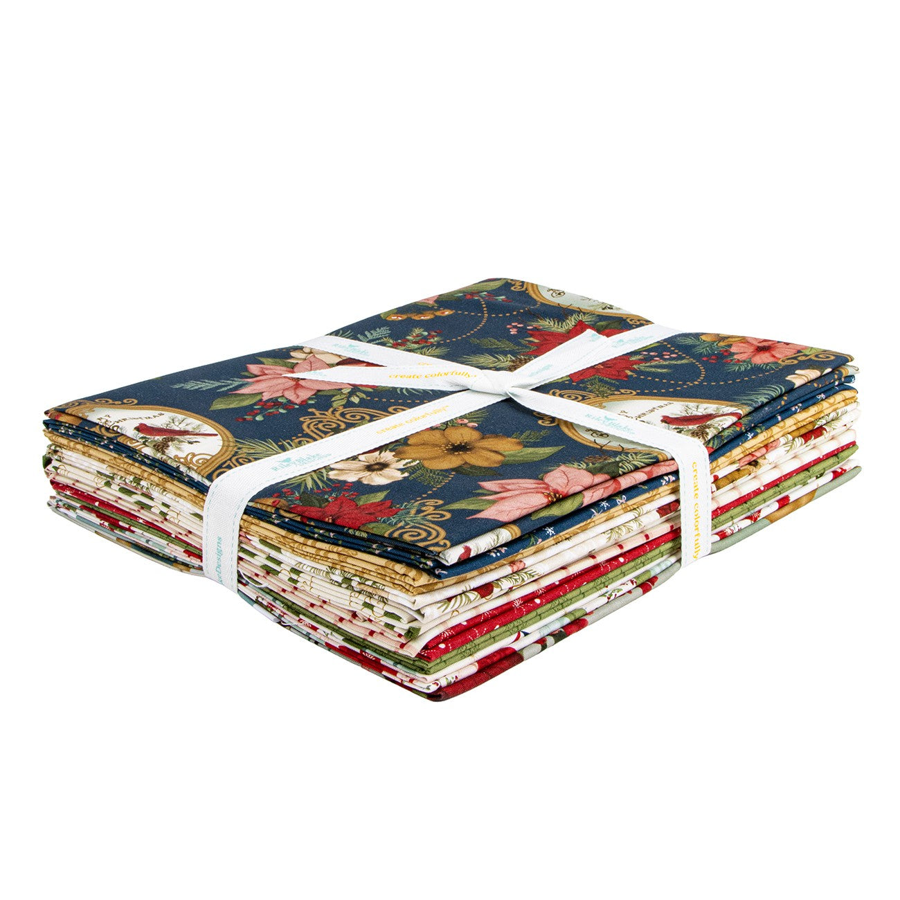 Christmas Greetings 1 Yard Bundle Navy, 10pcs