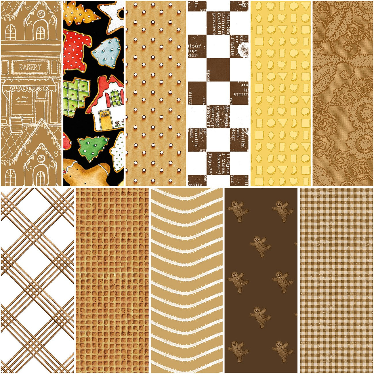 Gingerbread 1 Yard Bundle Gingerbread, 11 Pcs.