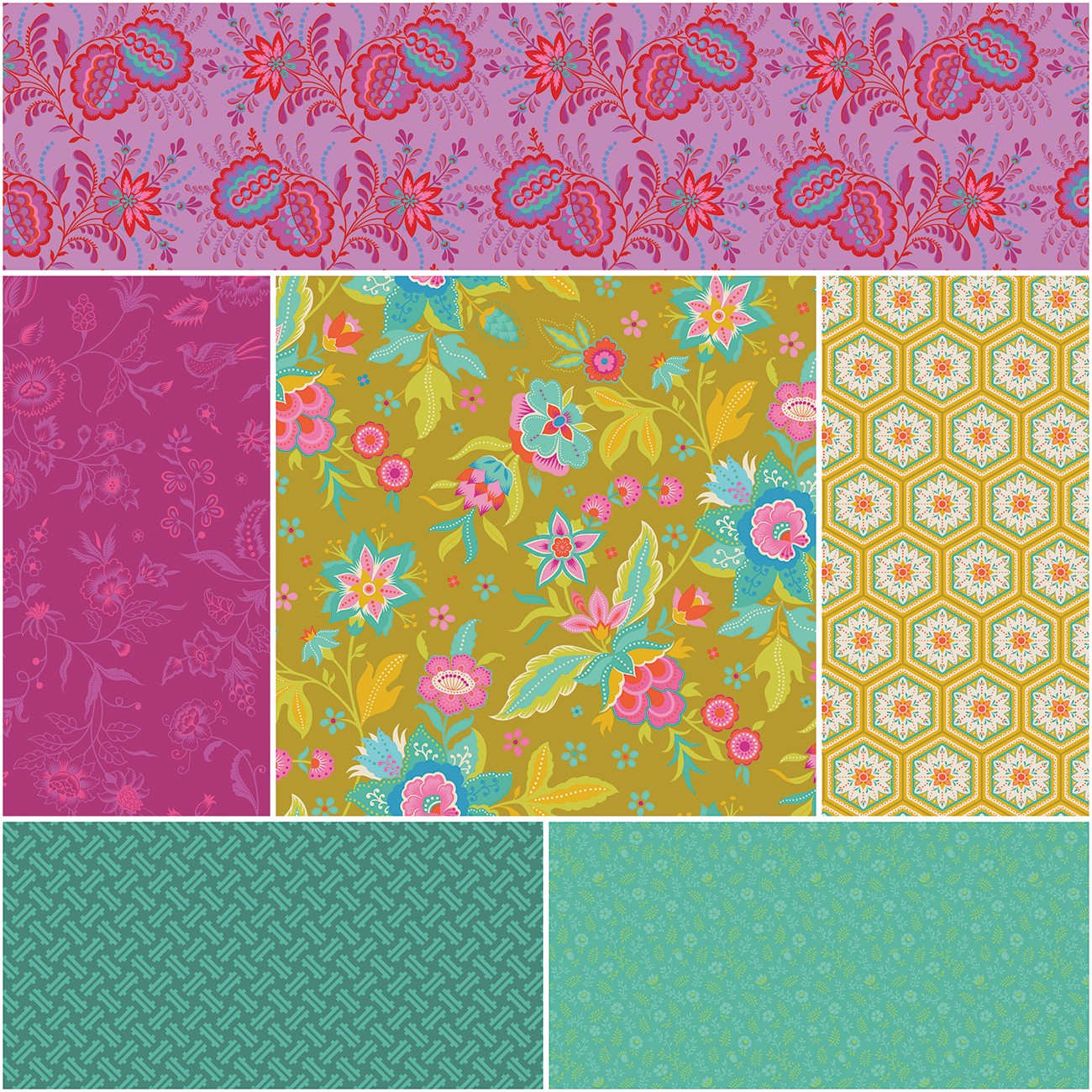 Kipling Gardens 1 Yard Bundle Curry, 6 Pcs.