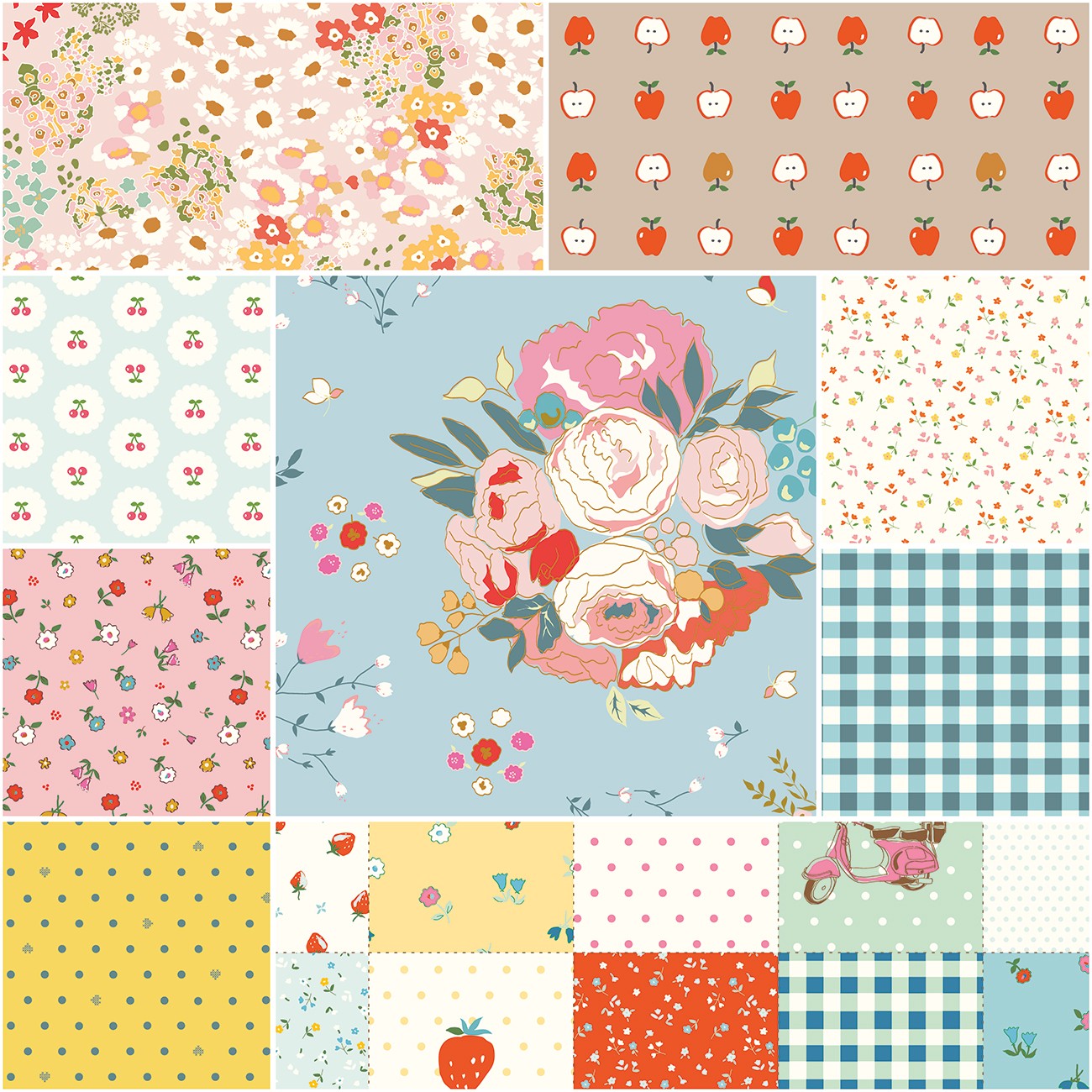 Cotton Nook 1 Yard Bundle Sky, 9 Pcs.