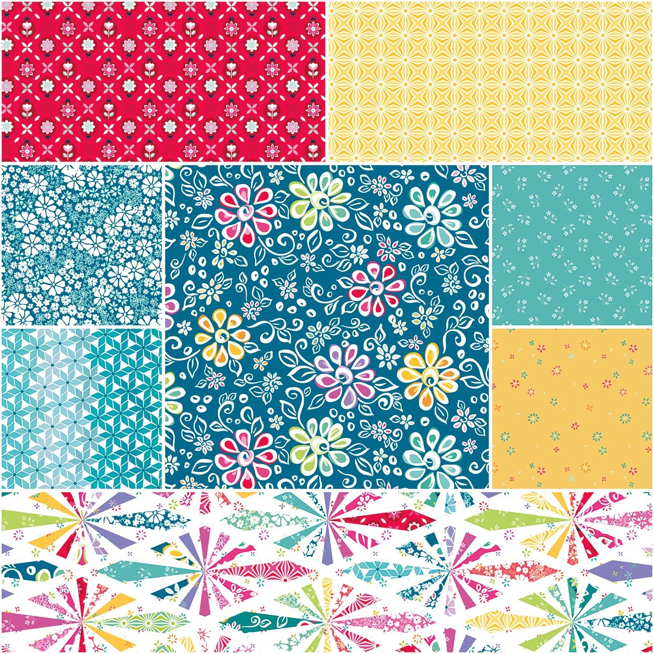 Chasing Rainbows 1 Yard Bundle Paradise, 8 Pcs.