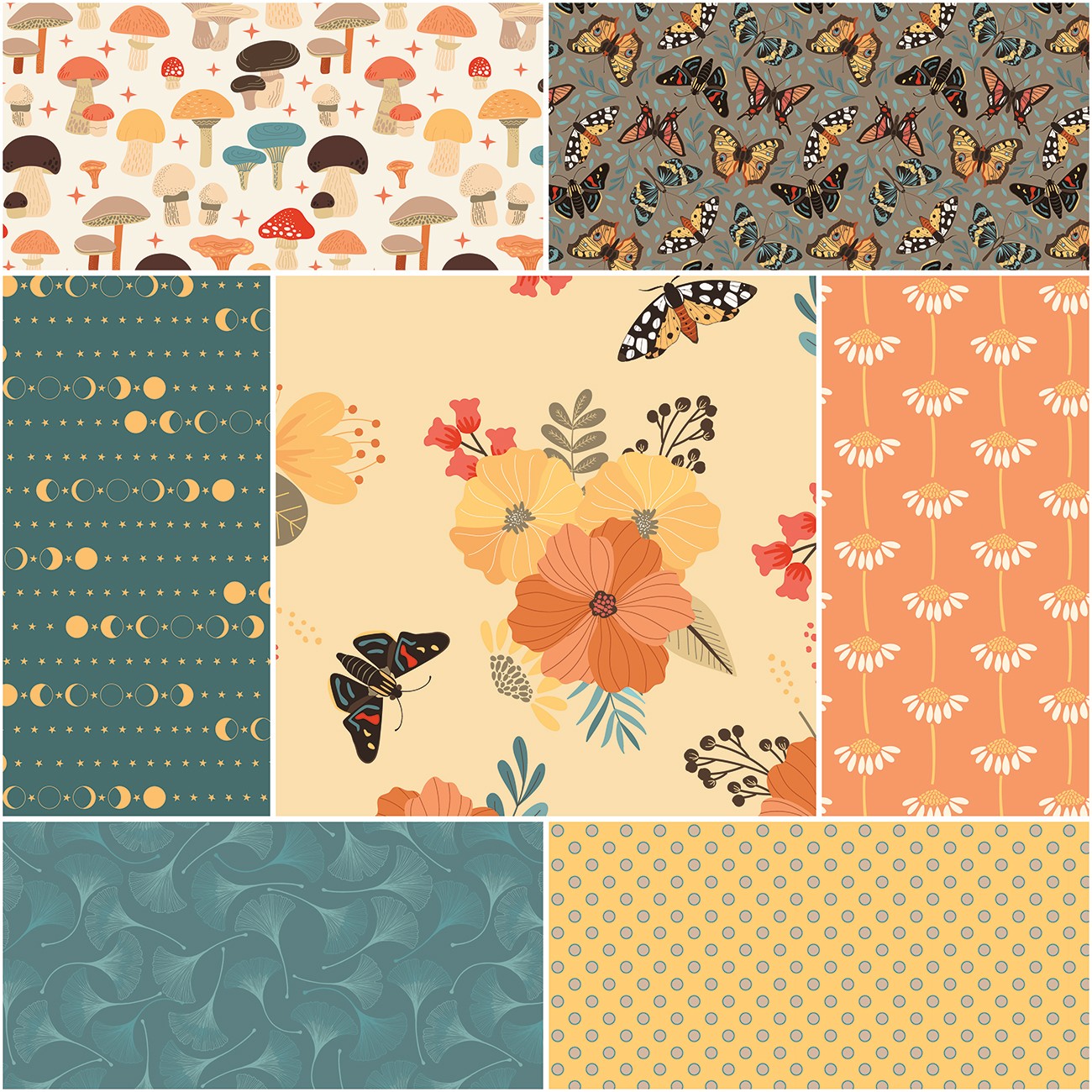 Secret Garden 1 Yard Bundle Beehive, 7 Pcs.