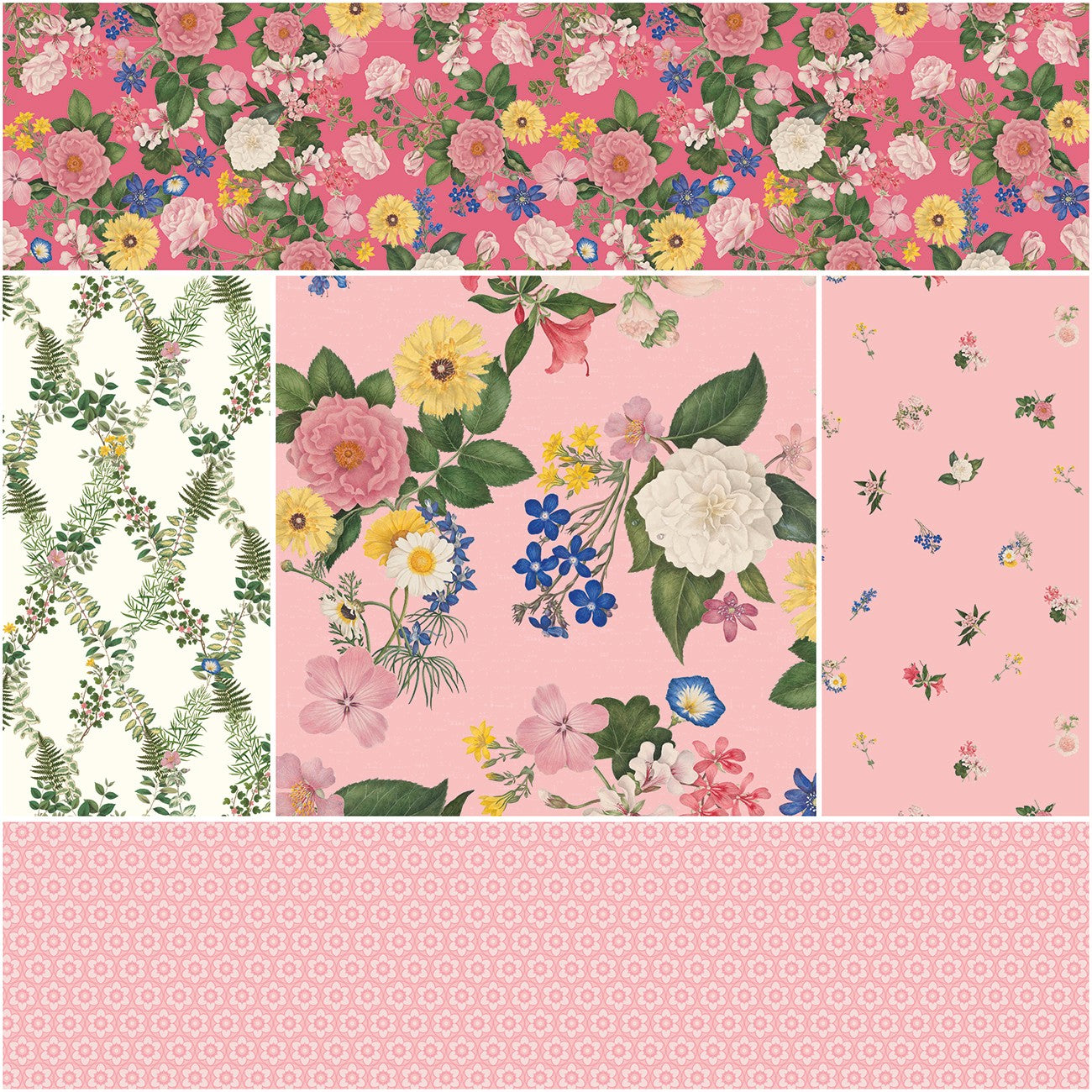 Everbloom 1 Yard Bundle Pink, 5 Pcs.