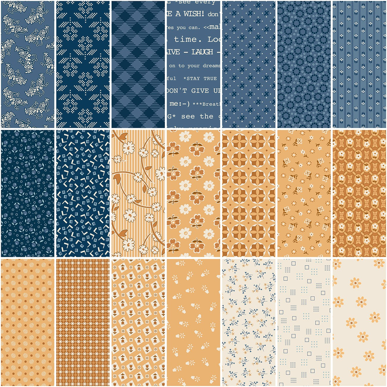 Denim & Daisy 1 Yard Bundle, 21pcs