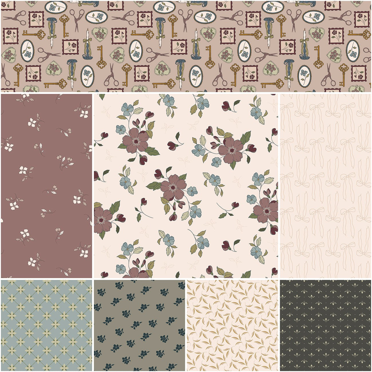 Charmed & Treasured 1 Yard Bundle Latte, 8pcs