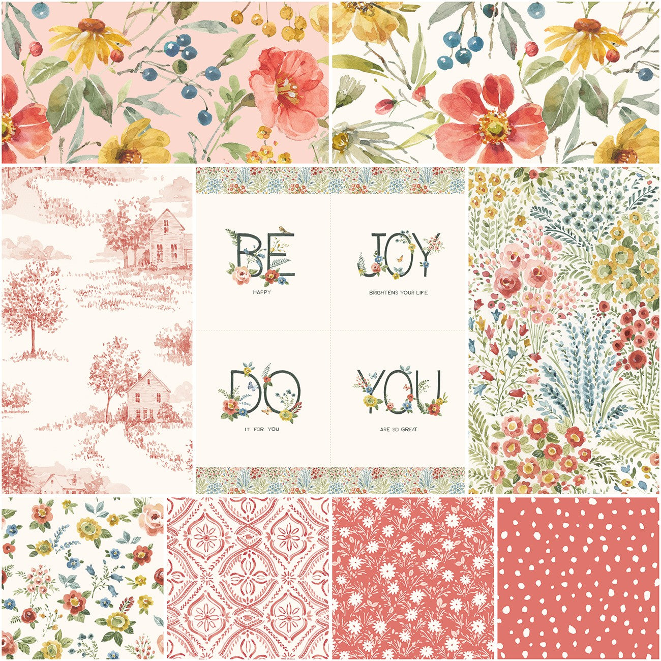 Blissful Moments 1 Yard Bundle Blush, 9pcs