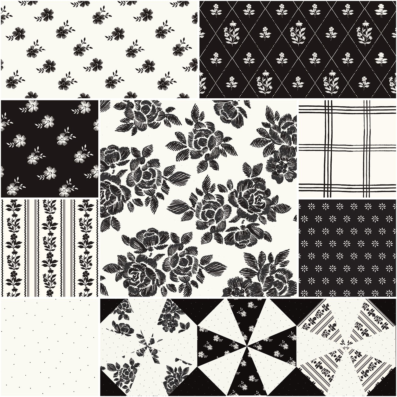 Moonlit Trellis 1 Yard Bundle Cloud, 9pcs