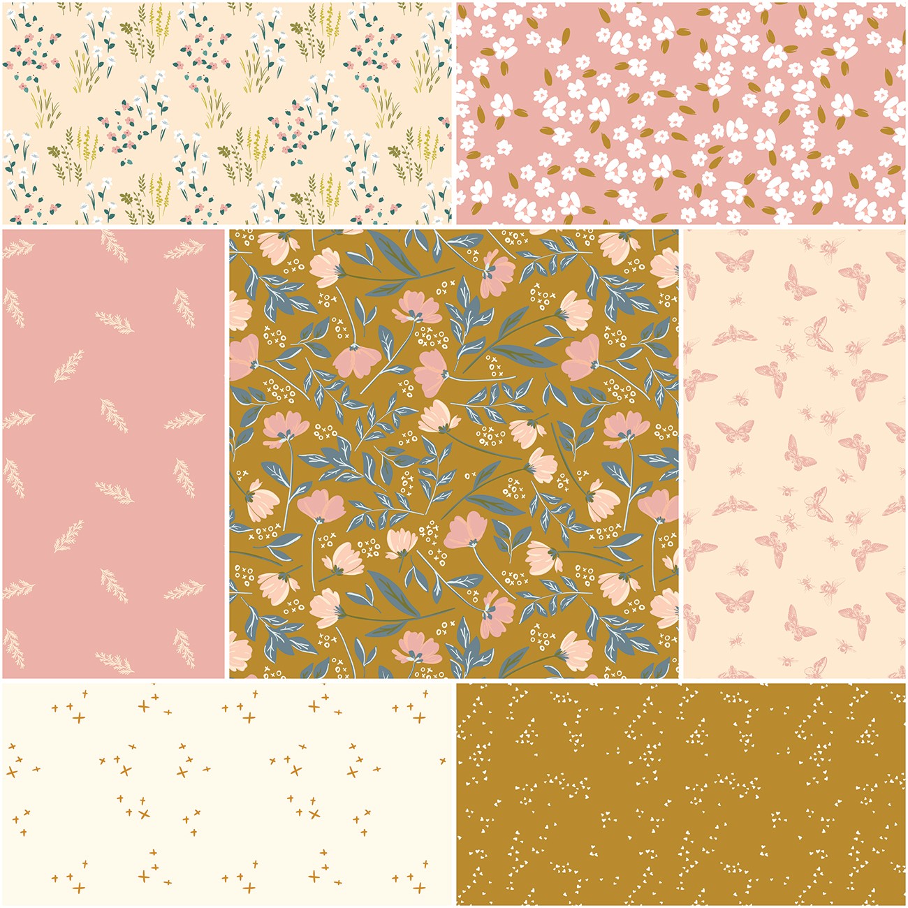 Petals & Hazel 1 Yard Bundle Butterscotch, 7pcs