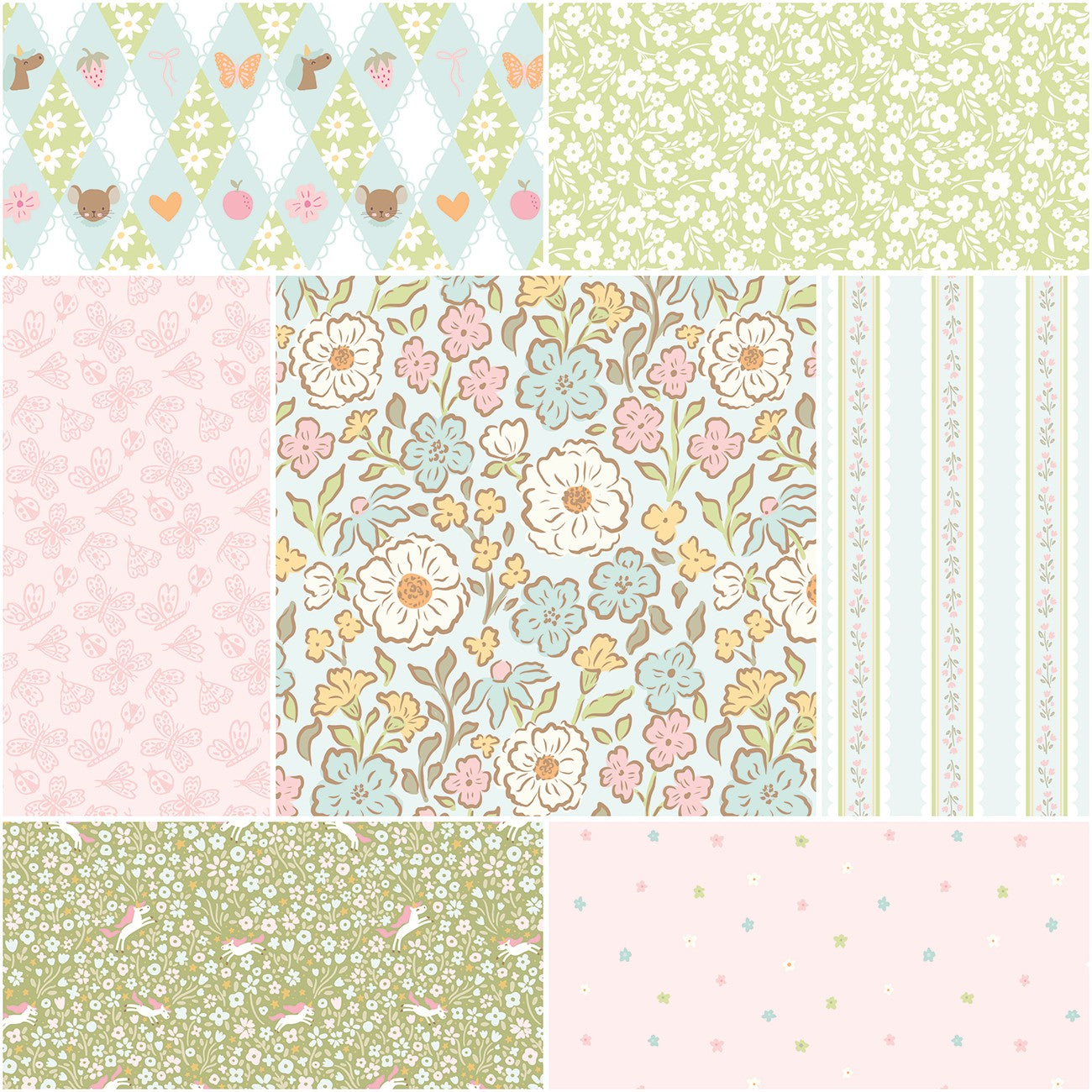 Little Posies 1 Yard Bundle Powder, 7pcs