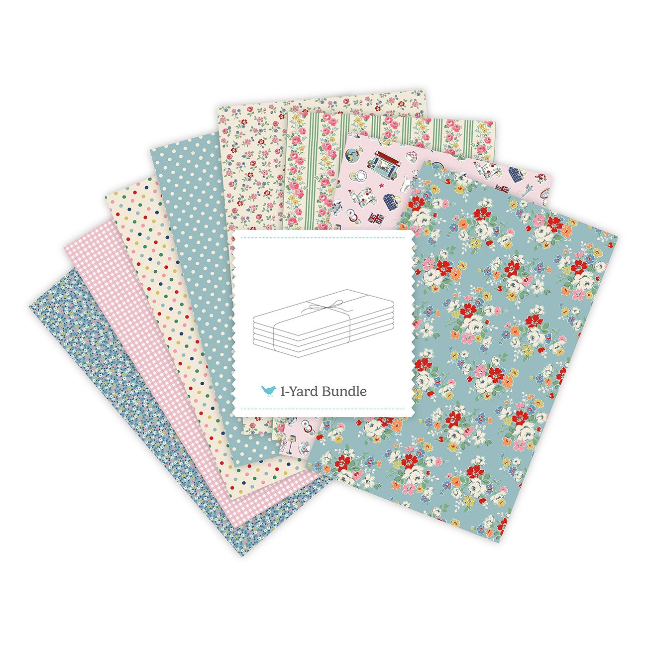 Cath Kidston® Signature Collection 1 Yard Bundle Blue, 8pcs