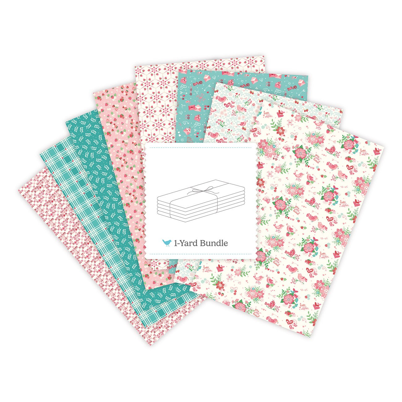 Bloom & Heart 1 Yard Bundle Off White, 8 Pcs.
