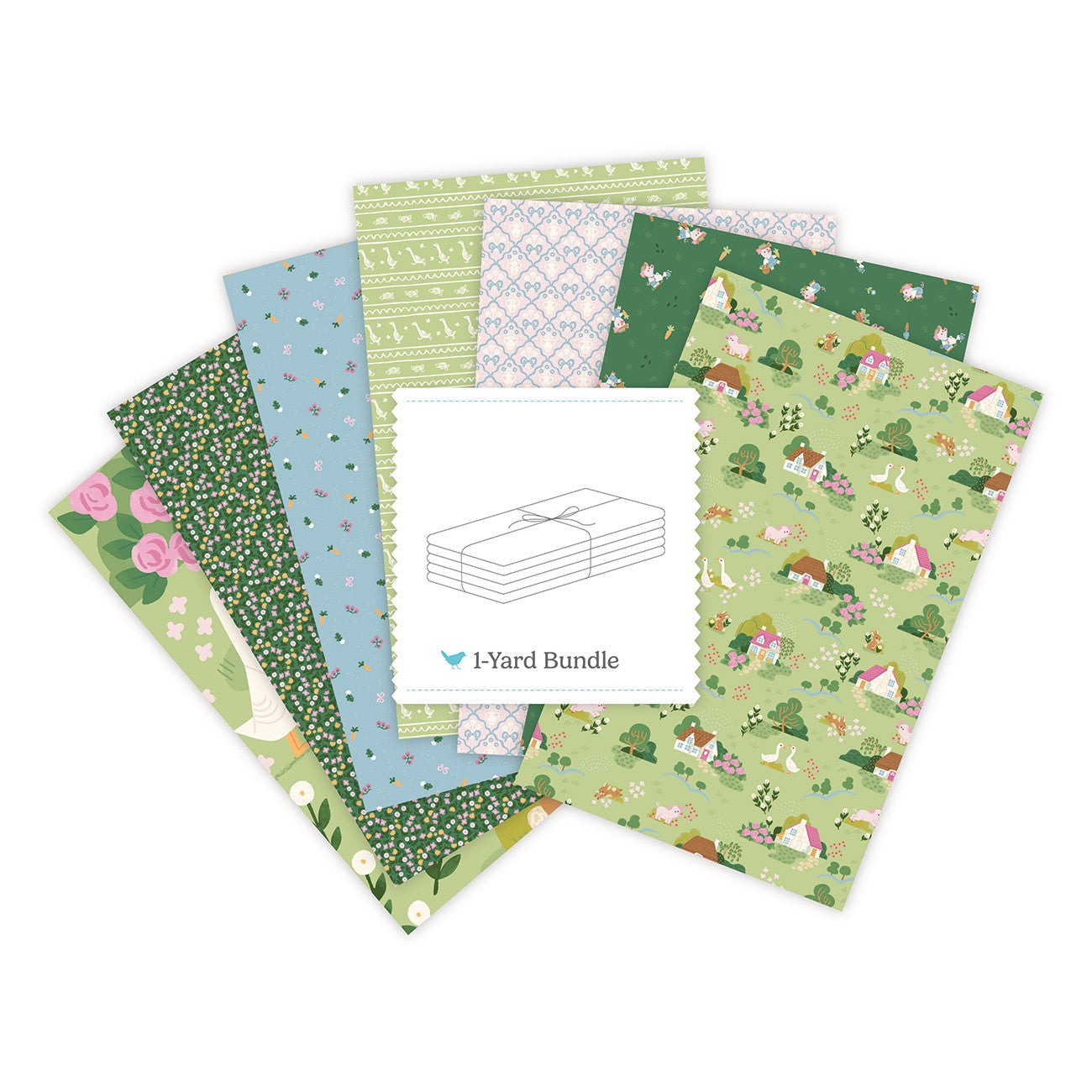 Countryside Dreams 1 Yard Bundle Honeydew, 7 Pcs.